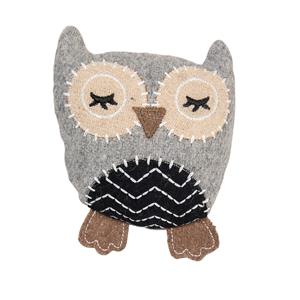 jackandvanilla Jack and Vanilla Hondenspeelgoed - Knuffel met piep en knisper - Gerecycled - Uil - 14 cm