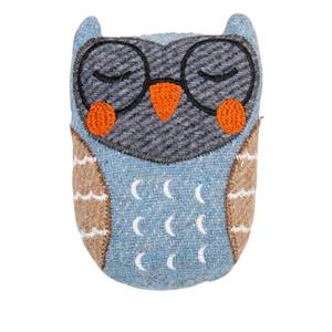 jackandvanilla Jack and Vanilla Hondenspeelgoed - Knuffel met piep en knisper - Gerecycled - Uil - 13 cm