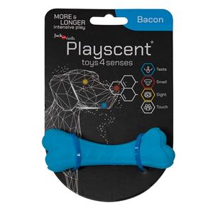 jackandvanilla Hondenspeelgoed rubber kauwbot 11 cm bacon