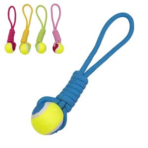 jackandvanilla Jack and Vanilla Hondenspeelgoed - Tennisbal met trektouw