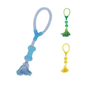 nobleza Honden speeltouw met rubber kauwbot 40 cm
