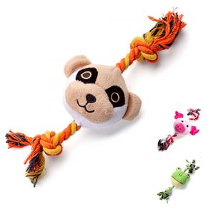 nobleza Honden piepspeelgoed touw met knuffel