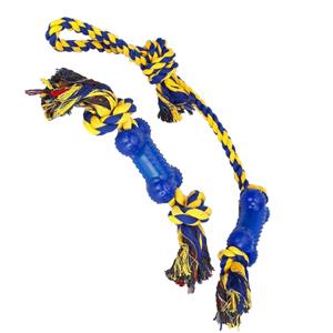nobleza Honden speeltouwen met rubber bot 2 stuks