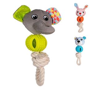 jackandvanilla Jack & Vanilla Puppyspeelgoed - Knuffel met touw en bijtspeeltje