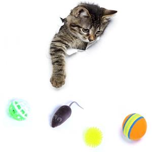 Nobleza Kattenspeeltjes - Balletjes en muis - 4 Stuks