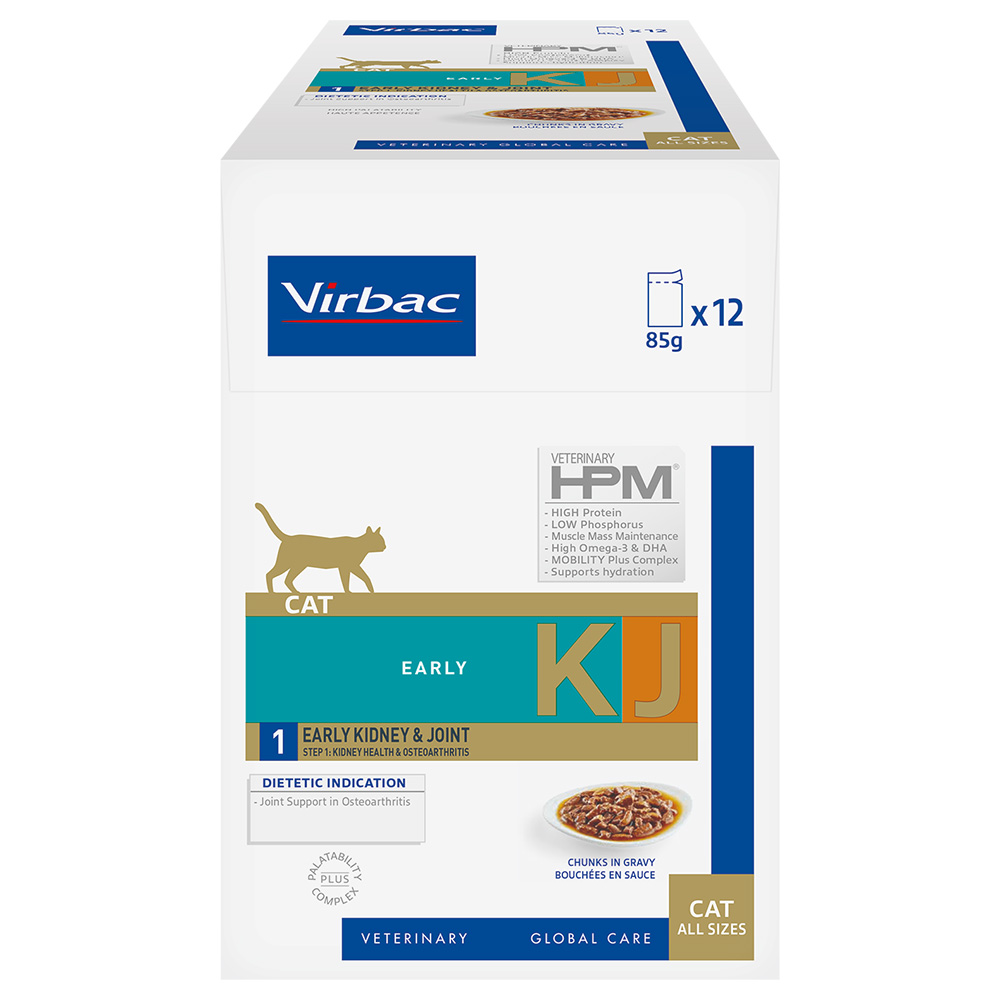 12x 85g Virbac Veterinary Cat Early Kidney & Joint KJ1 natvoer voor katten