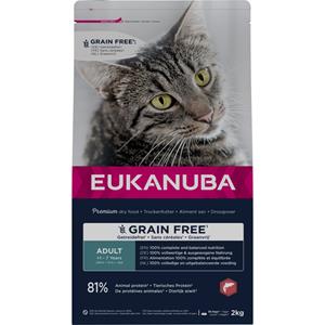 Eukanuba 2kg  Adult Graanvrij Rijk aan Zalm Droog Kattenvoer