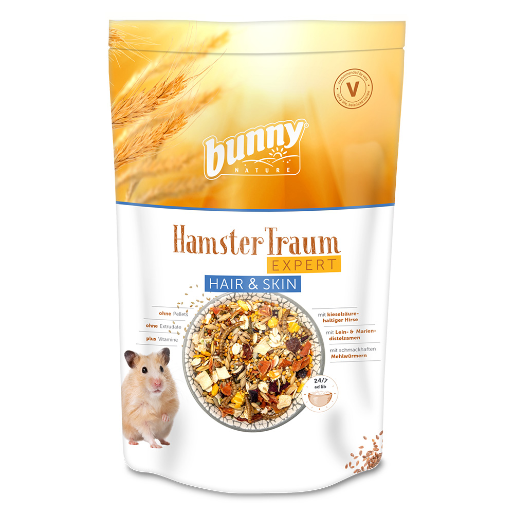 BunnyNature 2x500g Bunny Hamster Droom Expert Hair & Skin knaagdieren