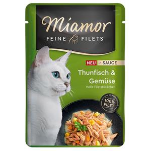 24x100g Miamor Fijne Filets in Saus Tonijn & Groenten natvoer voor katten