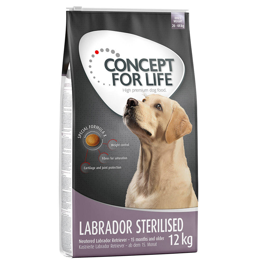 2 x 12 kg / 2 x 4 kg Concept for Life voor een speciale prijs! - Labrador Sterilised (2 x 12 kg)