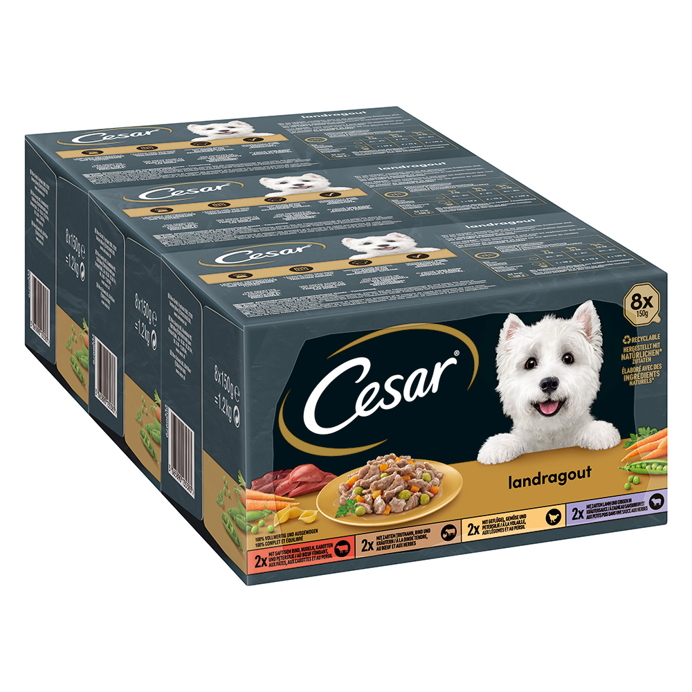 Cesar 8x150g Country Kitchen Favourites Mixpakket  Hondenvoer