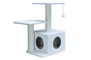 Beeztees Krabmeubel Serpa Fien - Krabpaal - Wit - 45x34x70 cm