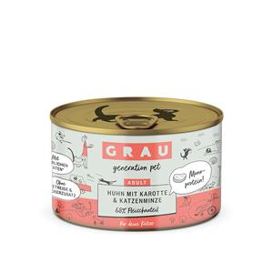 Grau Smulpotje Graanvrij Voordeelpakket 24 x 200 g - Kip met wortel & kattenkruid