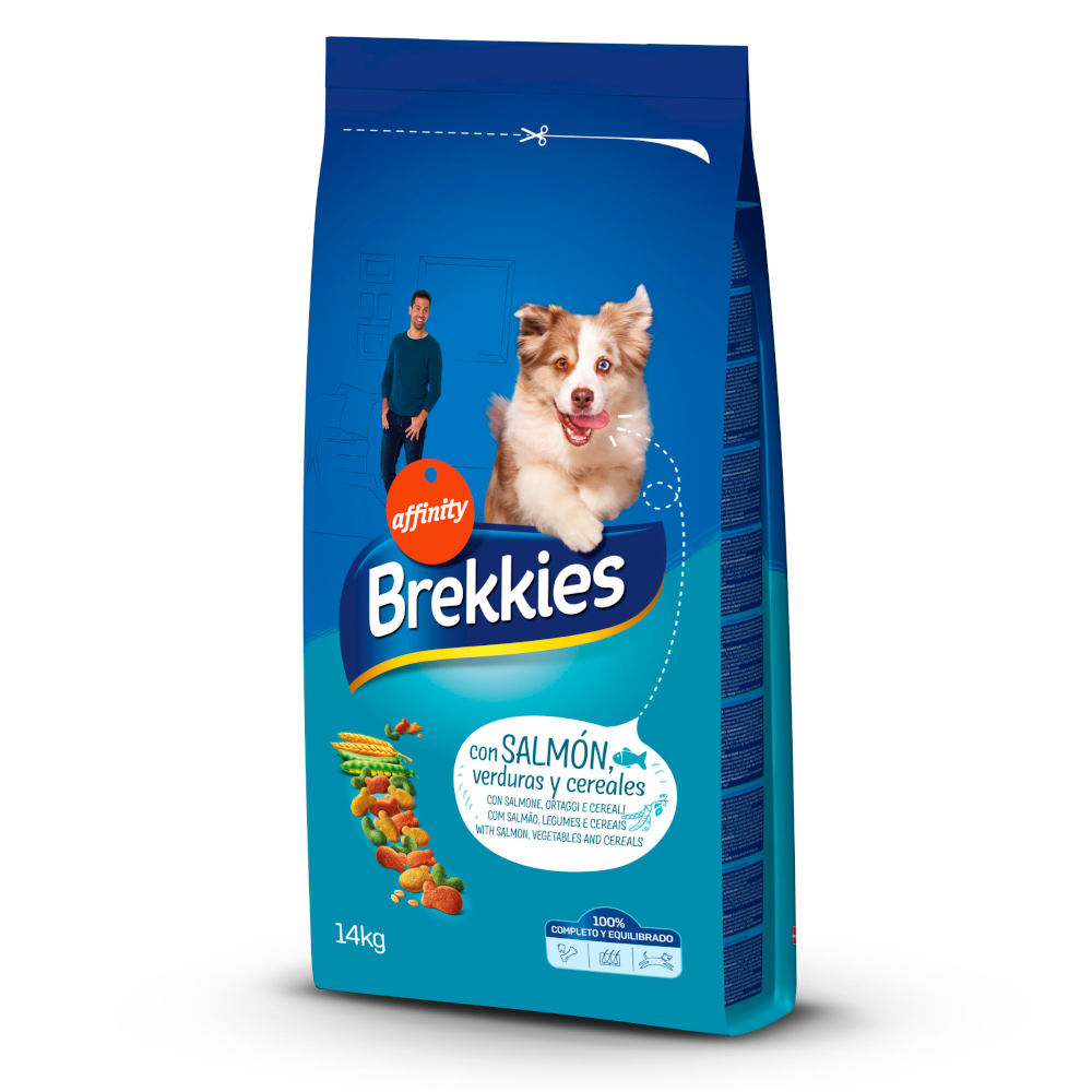 Affinity Brekkies 12 + 3 kg / 11,5 + 2,5 kg - Brekkies droogvoer voor honden - Dog met Zalm Hondenvoer (14kg)
