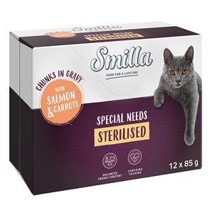 Smilla Sterilised Hapjes met Groenten  12 x 85 g - met zalm en wortels
