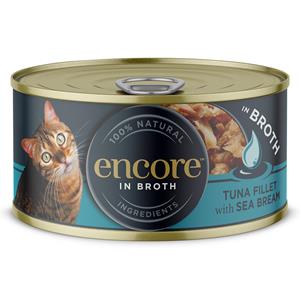 16x 70g Encore Blik Tonijn en zeebaars Kattenvoer Nat