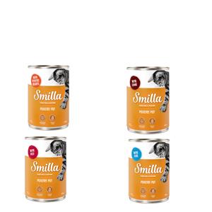 Smilla 24x400g Gevogelte- en Vispannetje Gemengd Gevogelte Pakket  Kattenvoer Nat