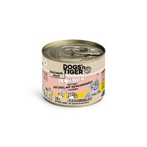 Voordeelpakket: 12x200g Dogs'n Tiger Snackmenu Gevogelte met Kip kattenvoer nat