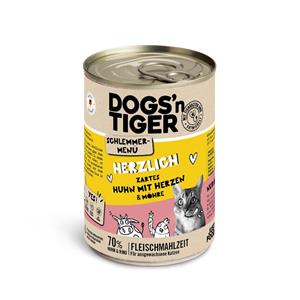 Voordeelpakket: 12x400g Dogs'n Tiger snackmenu kip met hartjes nat kattenvoer