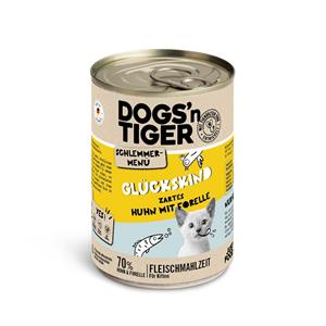 Voordeelpakket: 12x400g Dogs'n Tiger Snackmenu Kip met Forel I Kitten kattenvoer nat