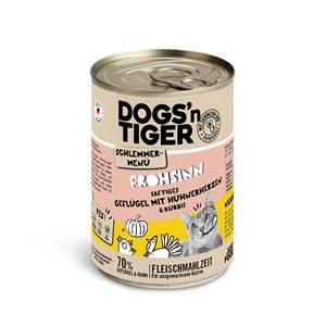 Voordeelpakket: 12x400g Dogs'n Tiger Snackmenu Gevogelte met Kip kattenvoer nat