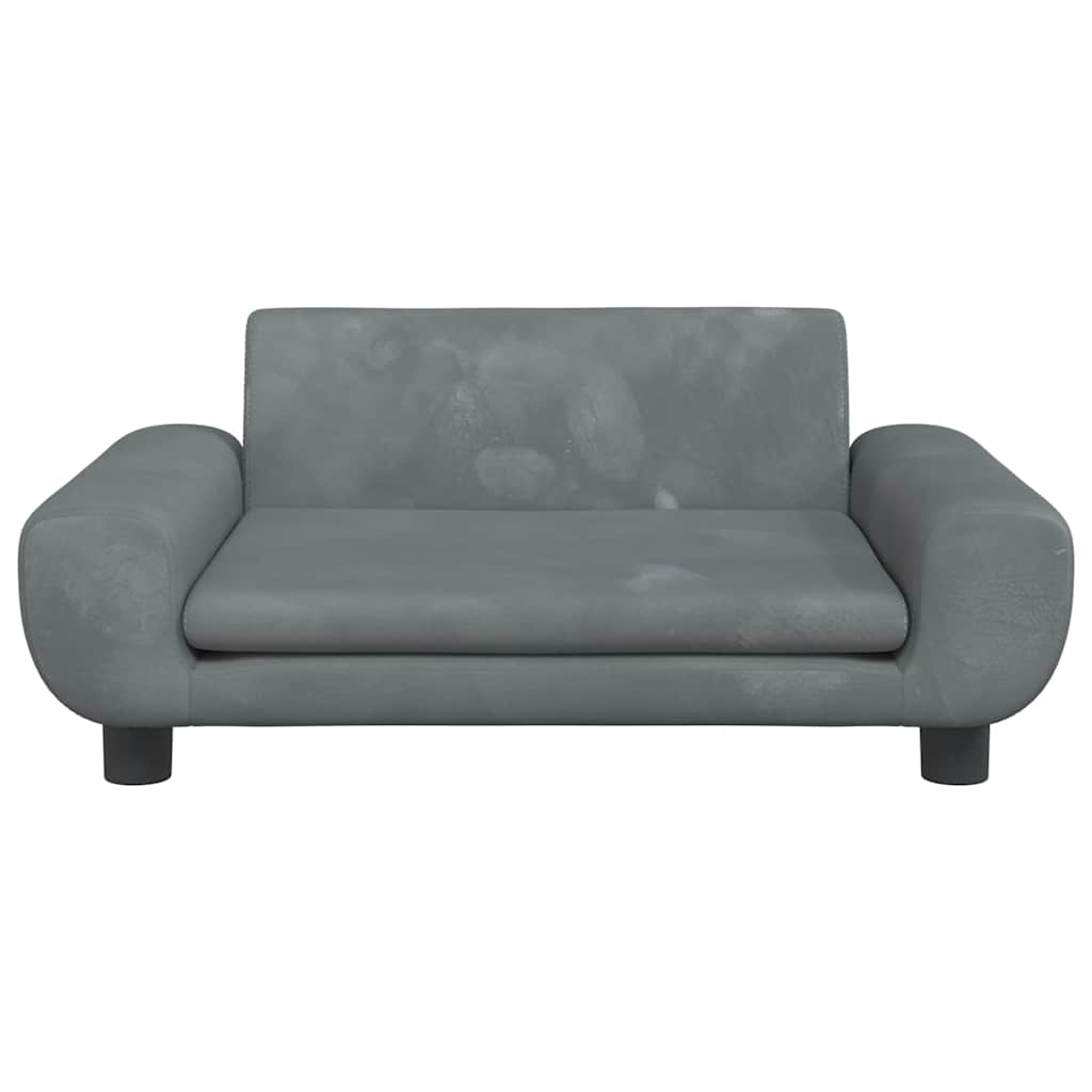 VidaXL Hondenmand 70x45x33 cm fluweel donkergrijs