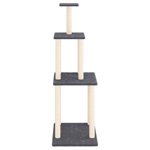 VidaXL Kattenmeubel met sisal krabpalen 149 cm donkergrijs