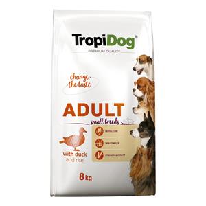 2x8kg Tropidog Premium Adult Small Eend & Rijst droogvoer voor honden