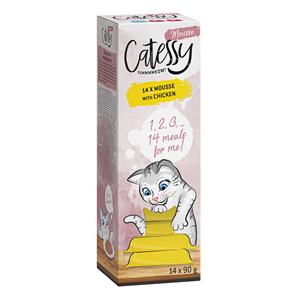 28 x 90 g Catessy Mousse Kuipjes met kip Kattennatvoer