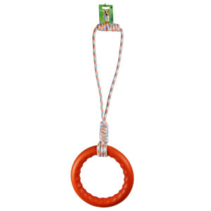 Boon Apporteerring met lus (drijvend EVA oranje) hondenspeelgoed 16 cm