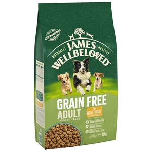 10kg Adult Graanvrij Kalkoen & Groenten Hond James Wellbeloved Hondenvoer