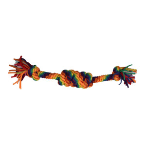 Papillon Flostouw Regenboog hondenspeelgoed 60cm - lus met flossen