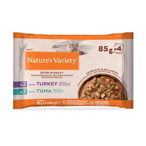 Nature’s Variety Nature's Variety Bites in Saus 44 x 85 g Kattenvoer - Met Kalkoen en Tonijn