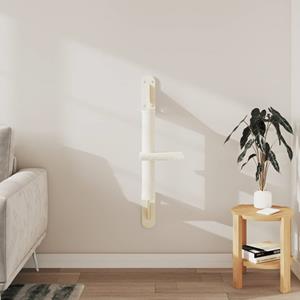 VidaXL Kattenmeubel wandgemonteerd met krabpaal 85,5 cm crèmekleurig