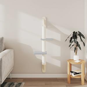 vidaxl Kattenmeubel wandgemonteerd met krabpaal 108 cm lichtgrijs