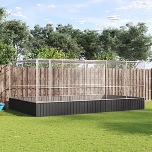 vidaXL Volière met verlengstuk 518x307x212 m staal zilverkleurig
