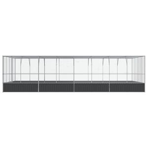 vidaXL Volière met verlengstuk 832x414x212 m staal zilverkleurig