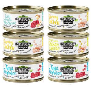6x70g Mix (4 Smaken) Greenwoods Delight Kattenvoer