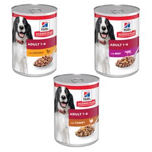 Hill's Science Plan 12 x 370 g Mixpakket Kip, Kalkoen, Rund
