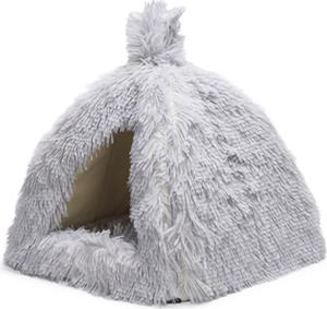 Beeztees Kitten Cave Cosmo - Kattenmand - Pluche - Grijs - 40x40x40 cm