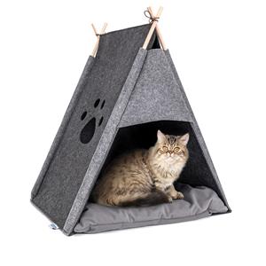 Nobleza Kattenmand - Tipi tent - Vilt - Grijs - 59x50x70 cm