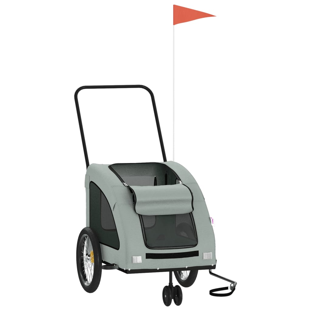VidaXL Hondenfietstrailer oxford stof en ijzer grijs