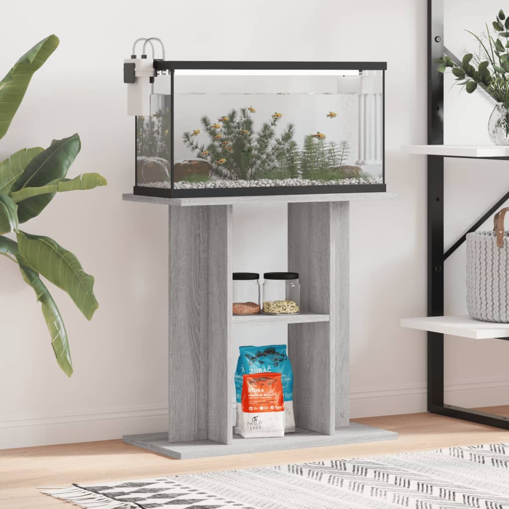 VidaXL Aquariumstandaard 60x30x60 cm bewerkt hout grijs sonoma