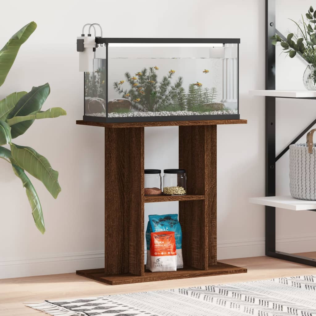 VidaXL Aquariumstandaard 60x30x60 cm bewerkt hout bruin eikenkleur