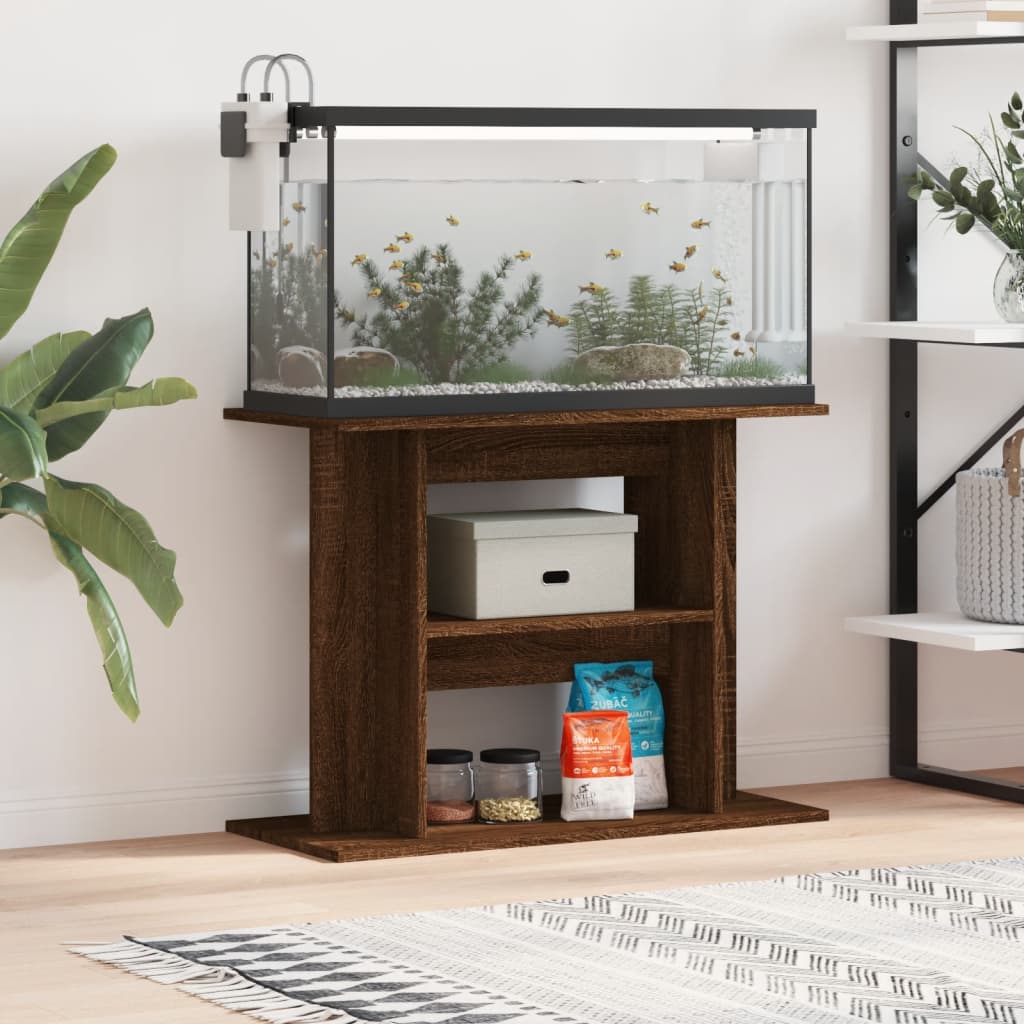 VidaXL Aquariumstandaard 80x35x60 cm bewerkt hout bruin eikenkleur