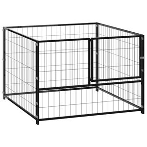 vidaxl Hondenkennel 100x100x70 cm staal zwart
