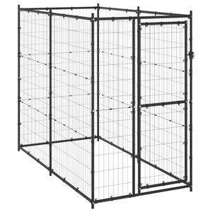 VidaXL Hondenkennel voor buiten 110x220x180 cm staal