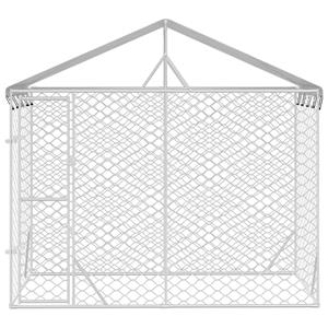 vidaxl Hondenkennel met dak 3x1,5x2,5 m gegalvaniseerd staal zilver