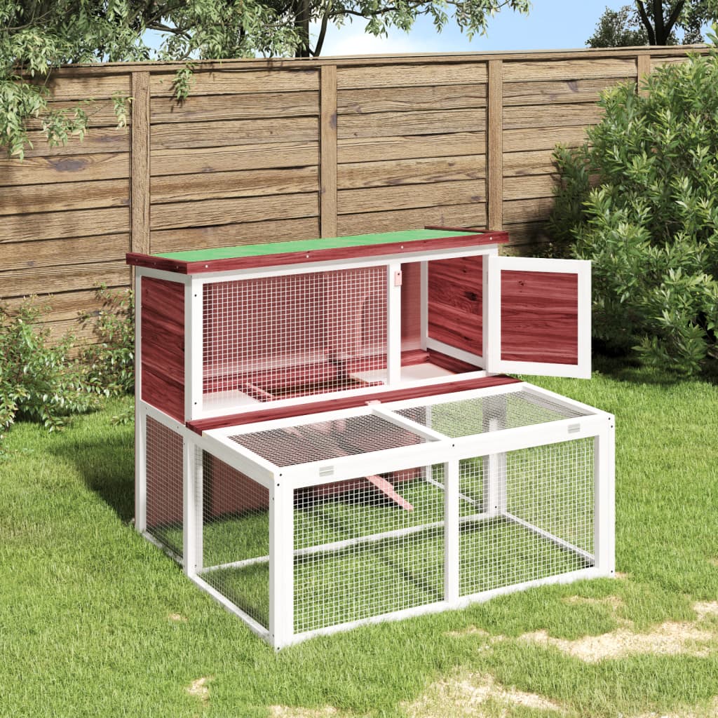 VidaXL Konijnenhok 102x90x84,5 cm massief grenenhout mokkakleurig
