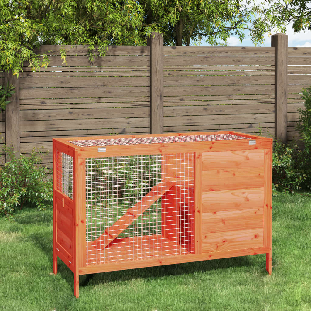 VidaXL Konijnenhok 103x44x69,5 cm massief grenenhout bruin